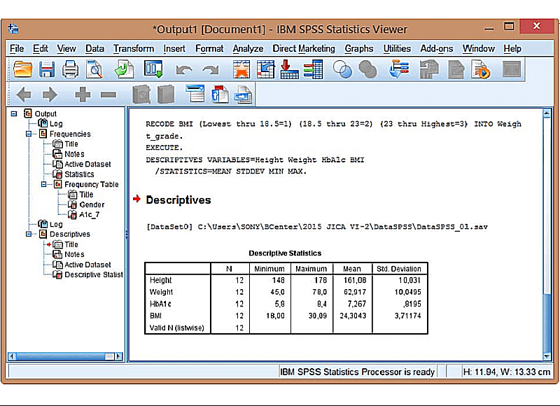 Giao diện bảng kết quả SPSS