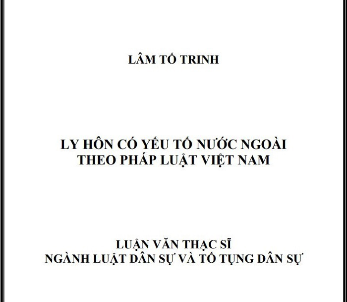 Luận văn về ly hôn theo pháp luật Việt Nam