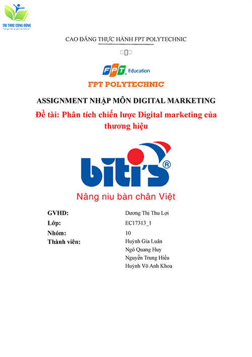 Mẫu assignment nhập môn digital marketing FPT