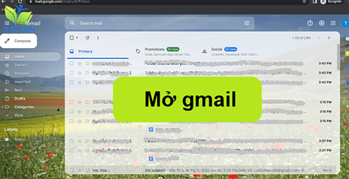 Mở gmail