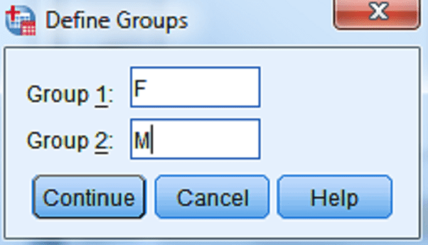Nhấn Define Groups, phân biệt được hai tổng thể