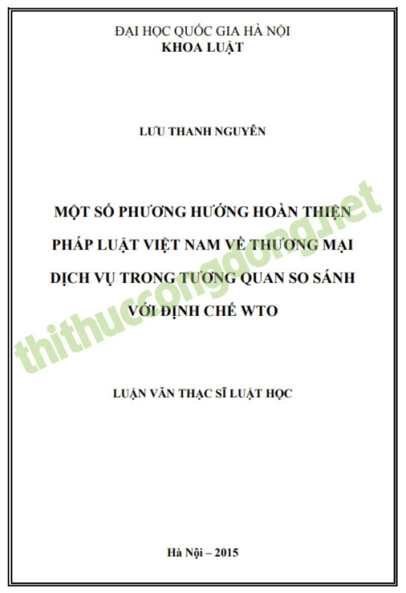 Phương hướng hoàn thiện pháp luật Việt Nam về thương mại dịch vụ 